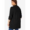 Woman Within Plus Size Petite Button-Front Shaker Cardigan Sweater(Black)