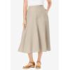 Woman Within Plus Size Print Linen-Blend Midi Skirt (Petite Available)(Pale Lilac)