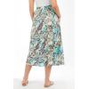 Woman Within Plus Size Print Linen-Blend Midi Skirt (Petite Available)(White Sunset Palm)