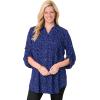 Woman Within Plus Size Rayon Pintucked Effortless Tunic Blouse(Azure Blue)