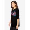 Woman Within Plus Size Relaxed Tee(Black Graphic)