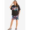 Woman Within Plus Size Relaxed Tee(Black Graphic)