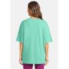 Woman Within Plus Size Relaxed Tee(Seafoam Floral Bloom)