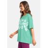 Woman Within Plus Size Relaxed Tee(Seafoam Floral Bloom)