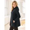 Woman Within Plus Size Snap Hoodie Pocket Sweatshirt(Black)