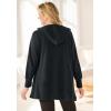 Woman Within Plus Size Snap Hoodie Pocket Sweatshirt(Black)