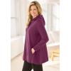 Woman Within Plus Size Snap Hoodie Pocket Sweatshirt(Deep Claret)