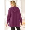 Woman Within Plus Size Snap Hoodie Pocket Sweatshirt(Deep Claret)