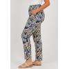 Woman Within Plus Size Straight Leg Linen Pant(Navy Sunset Palm)