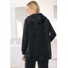 Woman Within Plus Size Velour Hoodie Sweatshirt(Black)