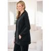 Woman Within Plus Size Velour Hoodie Sweatshirt(Black)
