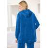 Woman Within Plus Size Velour Hoodie Sweatshirt(Deep Cobalt)