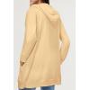 ellos Women’s Plus Size Long Zip Front Hoodie French Terry Long Oversized Lightweight Jacket(Dusty Maize)
