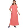 Woman Within Plus Size Perfect Short-Sleeve Scoopneck Maxi Tee Dress(Sweet Coral)