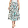 Woman Within Plus Size Print Linen-Blend Midi Skirt (Petite Available)(White Sunset Palm)
