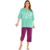 Woman Within Plus Size Relaxed Tee(Seafoam Floral Bloom)