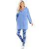 Woman Within Plus Size Snap Hoodie Pocket Sweatshirt(French Blue)