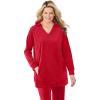 Woman Within Plus Size Velour Hoodie Sweatshirt(Classic Red)