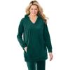 Woman Within Plus Size Velour Hoodie Sweatshirt(Emerald Green)