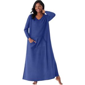 Dreams & Co. Plus Size Long Sherpa Lounger(Ultra Blue)