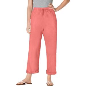 Woman Within Plus Size Petite The Boardwalk Pant(Sweet Coral)