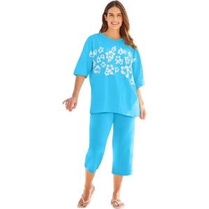 Woman Within Plus Size Relaxed Tee(Paradise Floral Bloom)