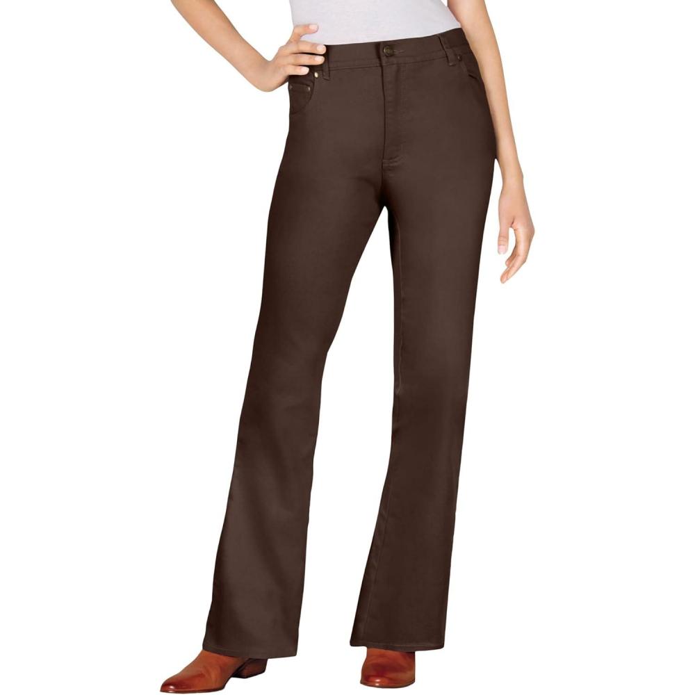 imageWoman Within Plus Size Tall Stretch Denim FivePocket Bootcut JeansChocolate