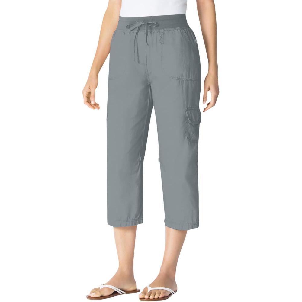 imageWoman Within Womens Convertible Length Cargo CapriBermuda PantsGunmetal