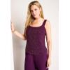 Woman Within Plus Size 3-Piece Pant Set With Beaded Tank(Eggplant)