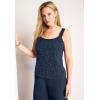 Woman Within Plus Size 3-Piece Pant Set With Beaded Tank(Navy)