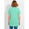 Woman Within Plus Size 7-Day Embroidered Pointelle Tunic(Pale Seafoam Floral Embroidery)