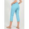 Woman Within Plus Size Adjustable Waist Chino Capri(Seamist Blue Dot)