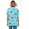 Woman Within Plus Size Americana Kangaroo Pocket Tee(Seamist Blue Liberty Star)