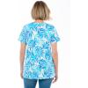 Woman Within Plus Size Perfect Printed Short-Sleeve Crewneck Tee(Blue Breezy Palms)