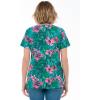 Woman Within Plus Size Perfect Printed Short-Sleeve Crewneck Tee(Emerald Tropical Bloom)