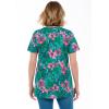 Woman Within Plus Size Perfect Printed Short-Sleeve V-Neck Tee(Emerald Tropical Bloom)