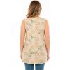 Woman Within Plus Size Perfect Printed Sleeveless Shirred V-Neck Tunic(Natural Khaki Orchids)