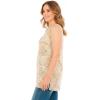 Woman Within Plus Size Perfect Printed Sleeveless Shirred V-Neck Tunic(Natural Khaki Orchids)
