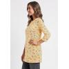 Woman Within Plus Size Perfect Printed Three-Quarter-Sleeve Scoopneck Tunic(Banana Tulip Flowers)