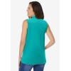 Woman Within Plus Size Perfect Sleeveless Shirt(Aquamarine)