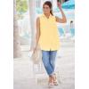 Woman Within Plus Size Perfect Sleeveless Shirt(Aquamarine)