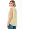 Woman Within Plus Size Perfect Sleeveless Shirt(Primrose Yellow Sunny Stripe)