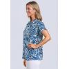 Woman Within Plus Size Relaxed Campshirt(White Blue Batik)