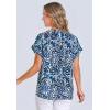 Woman Within Plus Size Relaxed Campshirt(White Blue Batik)
