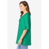 Woman Within Plus Size Ruffled Elbow-Sleeve Tunic(Tropical Emerald)