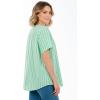 Woman Within Plus Size Seersucker Baseball Shirt(Grass Stripe)