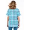 Woman Within Plus Size Seersucker Baseball Shirt(Paradise Blue Plaid)