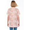 Woman Within Plus Size Short Sleeve Watercolor Tunic(Ivory Petal Patchwork)