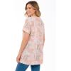 Woman Within Plus Size Short Sleeve Watercolor Tunic(Ivory Petal Patchwork)