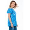Woman Within Plus Size Short-Sleeve Cold-Shoulder Tee(Azure Twilight Garden)
